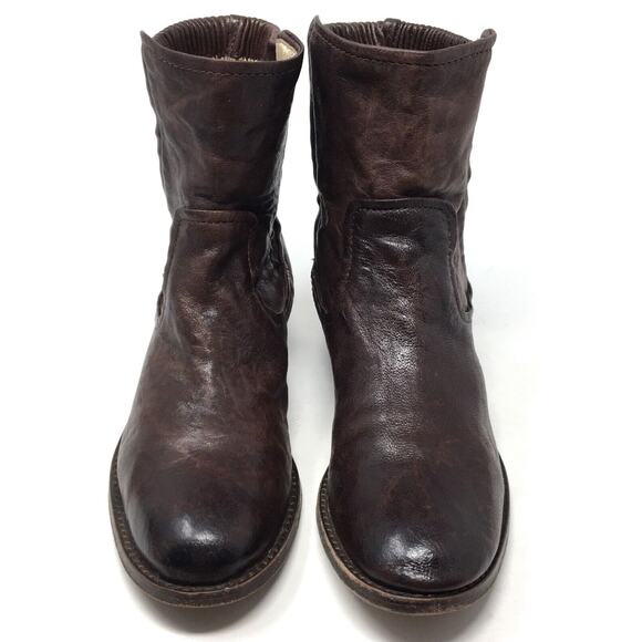 Frye Melissa Women's Size 6.5 Brown Scrunch Short Western Leather Boots Shoes - Picture 4 of 7